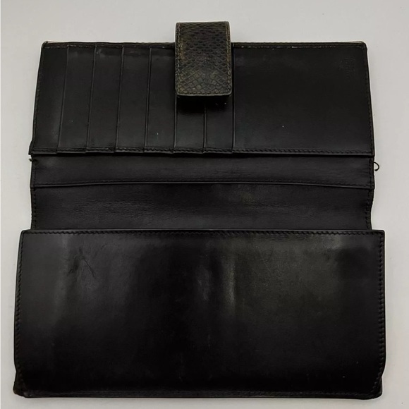 SALE Gucci Wallet Reptile Snake Skin Brown Neutral All Leather Gold Hardware - Picture 6 of 16